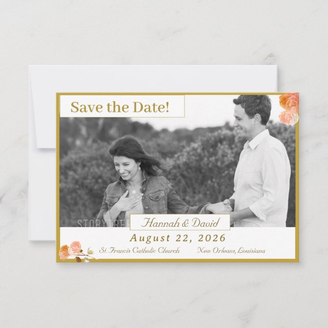 Reserve A Data Católica Terracotta Rosa Flat Save The Date Card (Frente)