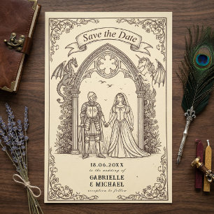 Reserve A Data Cavaleiro Fantasia Dragão Casamento Gótico
