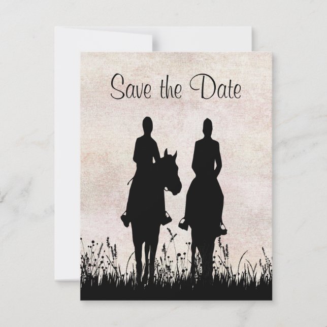 Reserve A Data Cavalgar Equestre Casamento Save the Date (Frente)