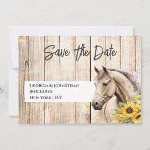 Reserve A Data Cavalo aquarela girassol rústico western chique