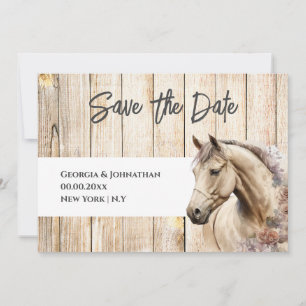 Reserve A Data Cavalo aquarela madeira rústica celeiro campo