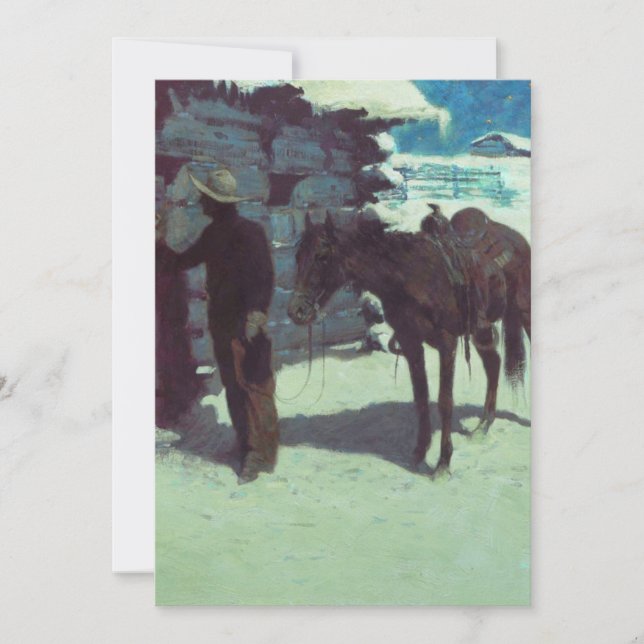 Reserve A Data Cavalo e vaqueiro de inverno neve (Frente)