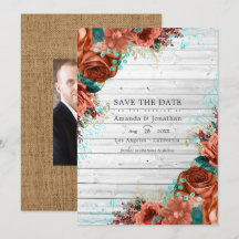 Celebração de Casamento Floral Rústica em Coral e 