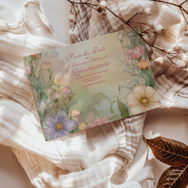 Reserve A Data Celebração de Quinceanera Floral Cor-de-Rosa Esbra