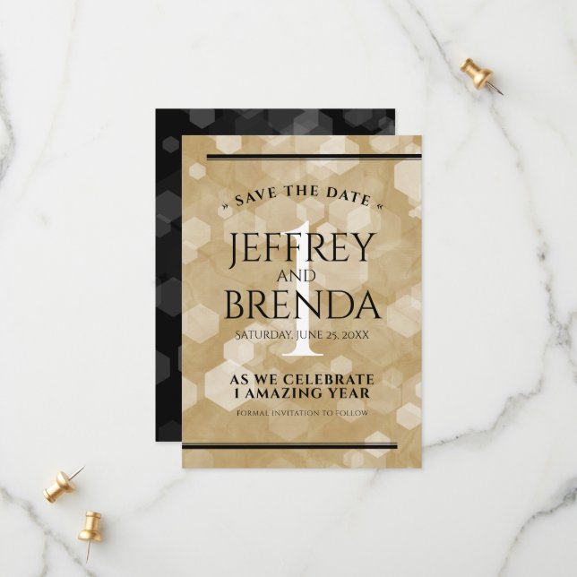 Reserve A Data Celebração do Aniversário de Casamento de Papéis E (Frente/Verso In Situ)