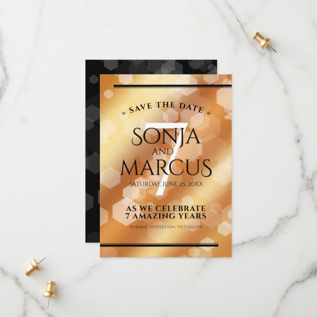 Reserve A Data Celebração do Aniversário do Casamento de Cobre 7  (Frente/Verso In Situ)