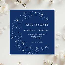 Reserve A Data Celestial Elegant Wedding Moon Blue Save The Date