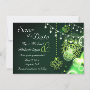 Reserve A Data Celtic Clovers and String Lights Irish Weding