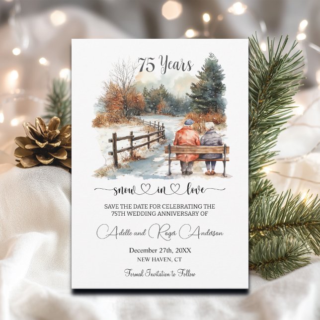 Reserve A Data Cena de Inverno de Aniversário de Casamento de 75  (Criador carregado)