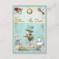 Chá de fraldas Wonderland Mad Hatter Salve A Data