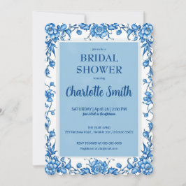 Reserve A Data Chá de noiva floral antigo Blue Chinoiserie