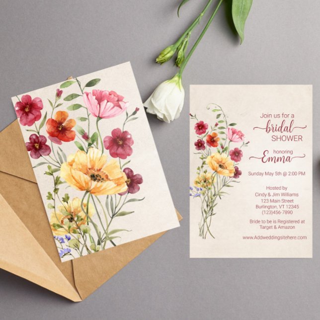 Reserve A Data Chá de panela de flor selvagem Boho (Criador carregado)