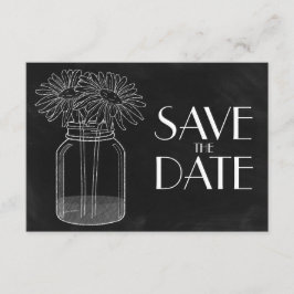 Reserve A Data Chalkboard - Mason Jar e Daisies salvam a data