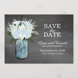 Reserve A Data Chalkboard Mason Jar Hydrangeas | SALVAR A DATA