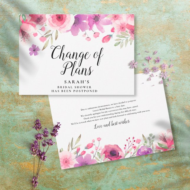 Reserve A Data Change of Plans Postponed Floral Bridal Shower (Criador carregado)