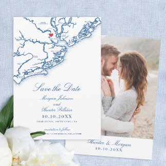 Reserve A Data Charleston SC Elegant Marinho Blue Wedding