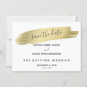 Reserve A Data Charm Calligraphy Dourado Stroke Save The Date (Gu