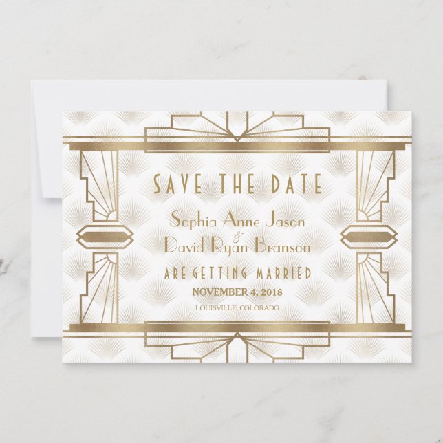 Reserve A Data Charm Dourado Excelente Gatsby Art Deco Salvar A D (Frente)