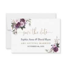 Charme Aquarela Rosa Roxo Floral Casamento