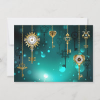 Chaves de Esqueleto Anticas em Fundo Verde