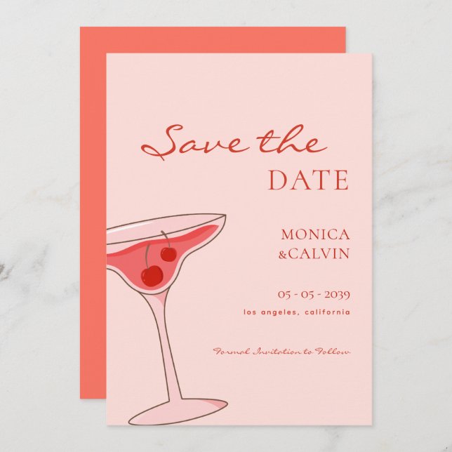 Reserve A Data Cherry Martini Pink & Red Weds (Frente/Verso)