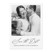 Chic Azul Foto Salve a Data