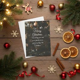 Reserve A Data Chic Black & Gold Christmas Greeting Card | Elegan