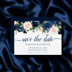 Reserve A Data Chic Blooms Marinho Blue e Blush Pink Garland