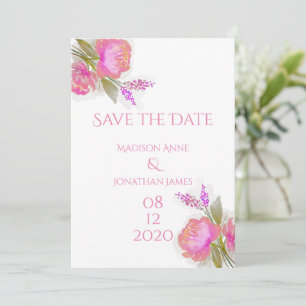 Reserve A Data Chic Bonito, Personalizada Elegante Floral Rosa
