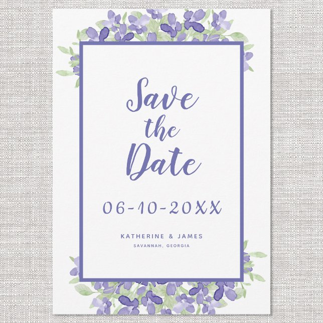 Reserve A Data Chic De Casamento Floral Da Bermuda Periwinkle Wat (Criador carregado)