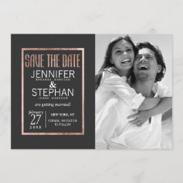 Reserve A Data Chic Faux Rose Dourado Save the Dates