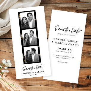 Reserve A Data Chic Foto-booth Faixa de Filme Casamento Salvar Da