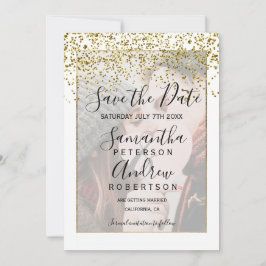 Reserve A Data Chic gold white salvar a data foto do casamento