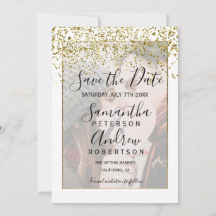 Reserve A Data Chic gold white salvar a data foto do casamento