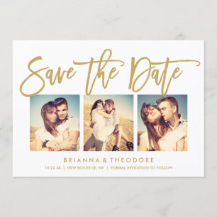 Reserve A Data Chic Hand Lettered Save The Date Photo Collage