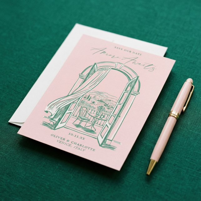 Reserve A Data Chic La Dolce Vita Hand Doodle Sketch Venice Italy (Chic La Dolce Vita Hand Doodle Sketch Venice Italy Save The Date)