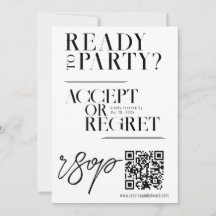 Chic Mínimo Simples Moderno de RSVP de Código Qr
