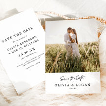 Chic Modern Script Photo Wedding Save The Date