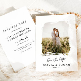 Reserve A Data Chic Modern Script Photo Wedding Save The Date