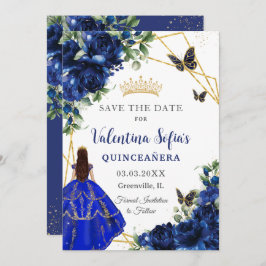 Reserve A Data Chic Royal Blue Flowers Princesa Dourada Quinceañe