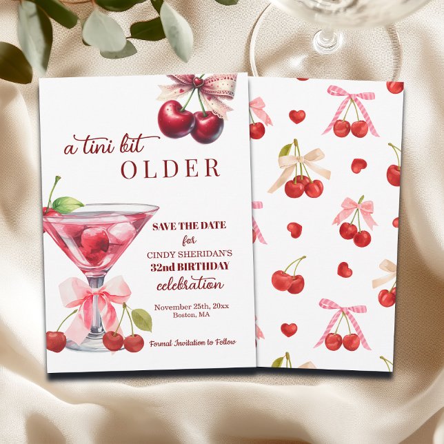 Reserve A Data Chic Um Tini Bit Mais Velha Martini de Cereja Aniv (Criador carregado)