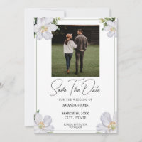 Chic White e Green Jasmine Floral Salvar a Data