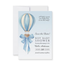 Chuva de Bebê Menino Balão de Ar Azul Aquarela