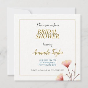 Reserve A Data Chuva de Noiva Minimalista Cor Dourado Branco