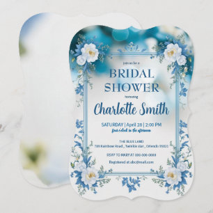 Reserve A Data Chuveiro de noiva antigo azul e branco Chinoiserie
