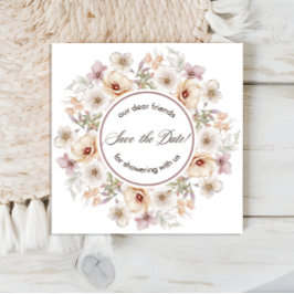 Reserve A Data Chuveiro de Noiva Chic Floral Aquarela