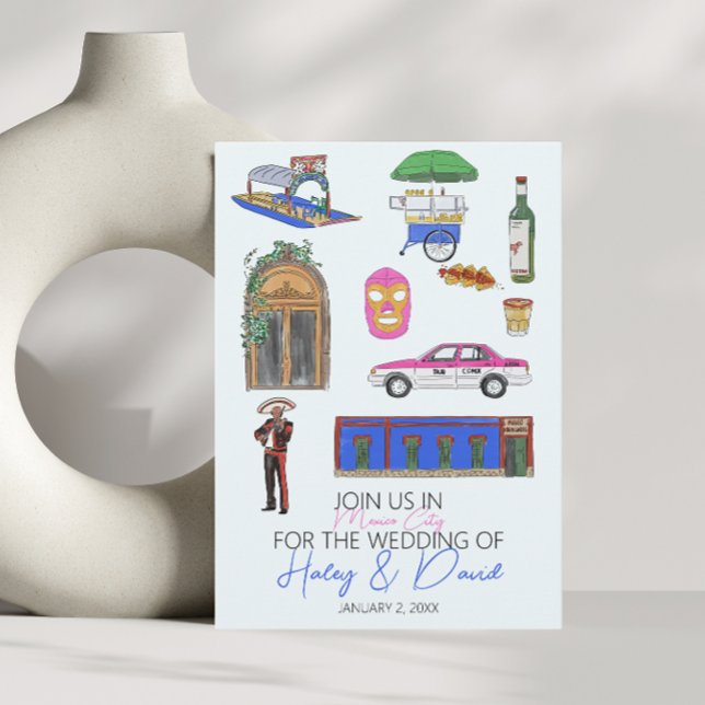 Reserve A Data Cidade do México - Watercolor (Criador carregado)