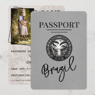Reserve A Data Cinza Brasil Passaporte Salvar Data