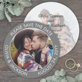 Reserve A Data Cinza Fotográfica Moderna 2 e Casamento Único Bran