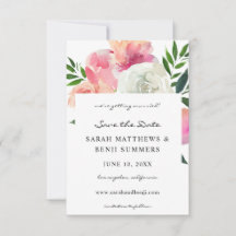 Cinza Rosa E Branco Floral 2 Salvar Data V2